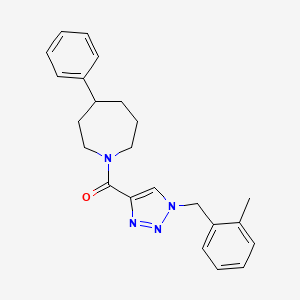 molecular formula C23H26N4O B6119147 1-{[1-(2-methylbenzyl)-1H-1,2,3-triazol-4-yl]carbonyl}-4-phenylazepane 