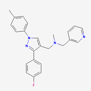 molecular formula C24H23FN4 B6119148 1-[3-(4-fluorophenyl)-1-(4-methylphenyl)-1H-pyrazol-4-yl]-N-methyl-N-(3-pyridinylmethyl)methanamine 