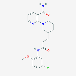 molecular formula C21H25ClN4O3 B6119152 2-(3-{3-[(5-chloro-2-methoxyphenyl)amino]-3-oxopropyl}-1-piperidinyl)nicotinamide 
