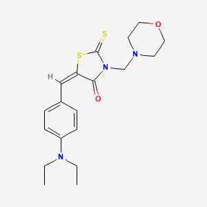 molecular formula C19H25N3O2S2 B6119160 5-[4-(diethylamino)benzylidene]-3-(4-morpholinylmethyl)-2-thioxo-1,3-thiazolidin-4-one 