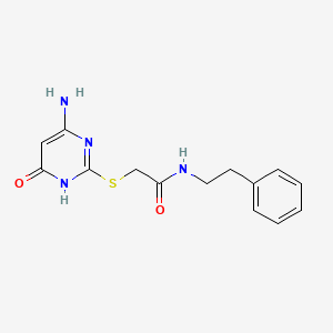 molecular formula C14H16N4O2S B6119173 2-[(4-amino-6-hydroxy-2-pyrimidinyl)thio]-N-(2-phenylethyl)acetamide 