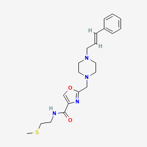 molecular formula C21H28N4O2S B6119174 N-[2-(methylthio)ethyl]-2-({4-[(2E)-3-phenyl-2-propen-1-yl]-1-piperazinyl}methyl)-1,3-oxazole-4-carboxamide 