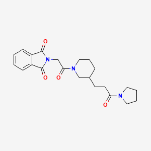 molecular formula C22H27N3O4 B6119184 2-(2-oxo-2-{3-[3-oxo-3-(1-pyrrolidinyl)propyl]-1-piperidinyl}ethyl)-1H-isoindole-1,3(2H)-dione 
