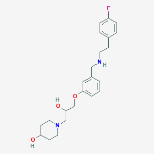 molecular formula C23H31FN2O3 B6119188 1-{3-[3-({[2-(4-fluorophenyl)ethyl]amino}methyl)phenoxy]-2-hydroxypropyl}-4-piperidinol 