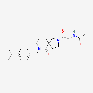 molecular formula C22H31N3O3 B6119205 N-{2-[7-(4-isopropylbenzyl)-6-oxo-2,7-diazaspiro[4.5]dec-2-yl]-2-oxoethyl}acetamide 