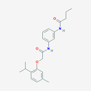 molecular formula C22H28N2O3 B6119218 N-(3-{[2-(2-isopropyl-5-methylphenoxy)acetyl]amino}phenyl)butanamide 