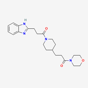 molecular formula C22H30N4O3 B6119249 2-(3-{4-[3-(4-morpholinyl)-3-oxopropyl]-1-piperidinyl}-3-oxopropyl)-1H-benzimidazole 