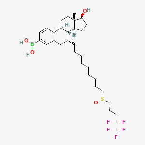 molecular formula C32H48BF5O4S B611925 [(7R,8R,9S,13S,14S,17S)-17-羟基-13-甲基-7-[9-(4,4,5,5,5-五氟戊基亚磺酰基)壬基]-6,7,8,9,11,12,14,15,16,17-十氢环戊[a]菲并蒽-3-基]硼酸 CAS No. 1853279-29-4