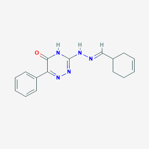 molecular formula C16H17N5O B6119257 3-cyclohexene-1-carbaldehyde (5-oxo-6-phenyl-4,5-dihydro-1,2,4-triazin-3-yl)hydrazone 