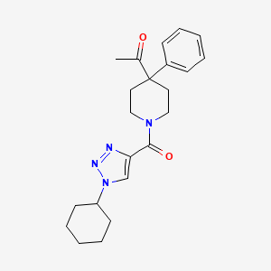 molecular formula C22H28N4O2 B6119289 1-{1-[(1-cyclohexyl-1H-1,2,3-triazol-4-yl)carbonyl]-4-phenyl-4-piperidinyl}ethanone 
