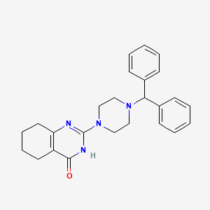 molecular formula C25H28N4O B6119305 2-[4-(diphenylmethyl)-1-piperazinyl]-5,6,7,8-tetrahydro-4(3H)-quinazolinone 