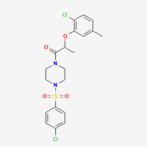 molecular formula C20H22Cl2N2O4S B6119307 1-[2-(2-chloro-5-methylphenoxy)propanoyl]-4-[(4-chlorophenyl)sulfonyl]piperazine 