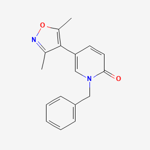 molecular formula C17H16N2O2 B611931 2(1H)-吡啶酮，5-(3,5-二甲基-4-异恶唑基)-1-(苯甲基)- CAS No. 1616400-50-0
