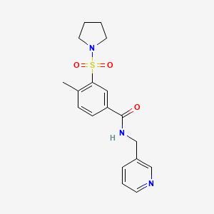 molecular formula C18H21N3O3S B6119319 4-methyl-N-(pyridin-3-ylmethyl)-3-(pyrrolidin-1-ylsulfonyl)benzamide 