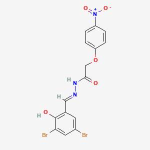 molecular formula C15H11Br2N3O5 B6119338 N'-(3,5-dibromo-2-hydroxybenzylidene)-2-(4-nitrophenoxy)acetohydrazide 