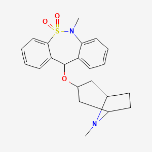 molecular formula C22H26N2O3S B611934 6-甲基-11-[(8-甲基-8-氮杂双环[3.2.1]辛-3-基)氧基]-11H-苯并[c][1,2]苯并噻二氮杂卓-5,5-二氧化物 CAS No. 28810-23-3