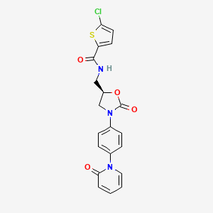 molecular formula C20H16ClN3O4S B611937 5-氯-N-[[(5R)-2-氧代-3-[4-(2-氧代吡啶-1-基)苯基]-1,3-恶唑烷-5-基]甲基]噻吩-2-甲酰胺 CAS No. 1378266-98-8