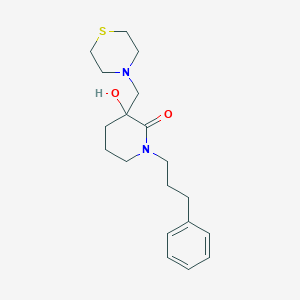 molecular formula C19H28N2O2S B6119377 3-hydroxy-1-(3-phenylpropyl)-3-(4-thiomorpholinylmethyl)-2-piperidinone 