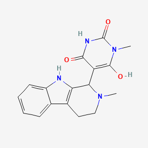 molecular formula C17H18N4O3 B611940 2,6-二羟基-3-甲基-5-(2-甲基-2,3,4,9-四氢-1H-β-咔唑啉-1-基)嘧啶-4(3H)-酮 CAS No. 864751-93-9