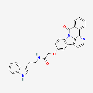 molecular formula C30H22N4O3 B611941 N-(2-(1H-吲哚-3-基)乙基)-2-((8-氧代-8H-苯并[c]吲哚[3,2,1-ij][1,5]萘啶-12-基)氧基)乙酰胺 CAS No. 904514-73-4