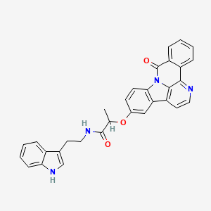 molecular formula C31H24N4O3 B611942 N-(2-(1H-indol-3-yl)ethyl)-2-((8-oxo-8H-benzo[c]indolo[3,2,1-ij][1,5]naphthyridin-12-yl)oxy)propanamide CAS No. 904513-52-6