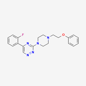 molecular formula C21H22FN5O B6119436 5-(2-fluorophenyl)-3-[4-(2-phenoxyethyl)-1-piperazinyl]-1,2,4-triazine 