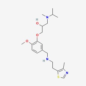 molecular formula C21H33N3O3S B6119449 1-[isopropyl(methyl)amino]-3-[2-methoxy-5-({[2-(4-methyl-1,3-thiazol-5-yl)ethyl]amino}methyl)phenoxy]-2-propanol 