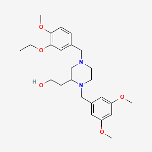 molecular formula C25H36N2O5 B6119461 2-[1-(3,5-dimethoxybenzyl)-4-(3-ethoxy-4-methoxybenzyl)-2-piperazinyl]ethanol 