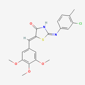 molecular formula C20H19ClN2O4S B6119482 2-[(3-chloro-4-methylphenyl)amino]-5-(3,4,5-trimethoxybenzylidene)-1,3-thiazol-4(5H)-one 
