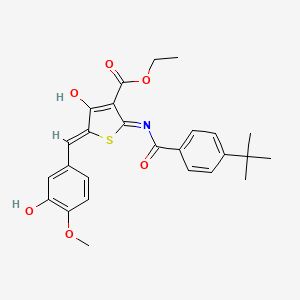 ethyl 2-[(4-tert-butylbenzoyl)amino]-5-(3-hydroxy-4-methoxybenzylidene)-4-oxo-4,5-dihydro-3-thiophenecarboxylate