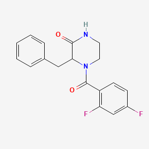3-benzyl-4-(2,4-difluorobenzoyl)-2-piperazinone