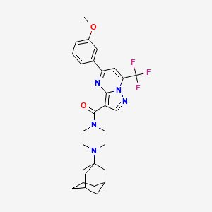 molecular formula C29H32F3N5O2 B6119507 3-{[4-(1-adamantyl)piperazin-1-yl]carbonyl}-5-(3-methoxyphenyl)-7-(trifluoromethyl)pyrazolo[1,5-a]pyrimidine 