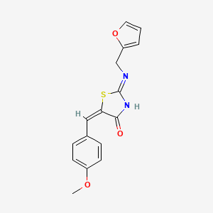 molecular formula C16H14N2O3S B6119514 2-[(2-furylmethyl)imino]-5-(4-methoxybenzylidene)-1,3-thiazolidin-4-one 