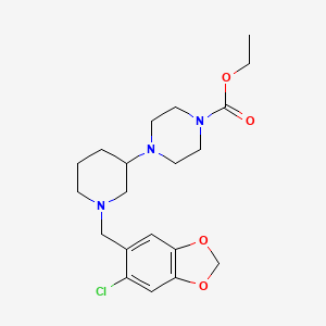 molecular formula C20H28ClN3O4 B6119561 ethyl 4-{1-[(6-chloro-1,3-benzodioxol-5-yl)methyl]-3-piperidinyl}-1-piperazinecarboxylate 
