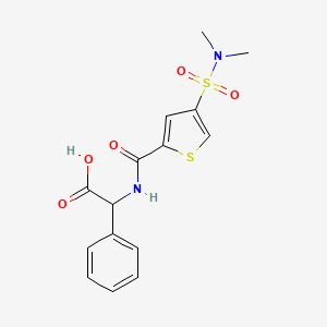 molecular formula C15H16N2O5S2 B6119613 [({4-[(dimethylamino)sulfonyl]-2-thienyl}carbonyl)amino](phenyl)acetic acid 