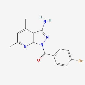 molecular formula C15H13BrN4O B6119623 1-(4-bromobenzoyl)-4,6-dimethyl-1H-pyrazolo[3,4-b]pyridin-3-amine 