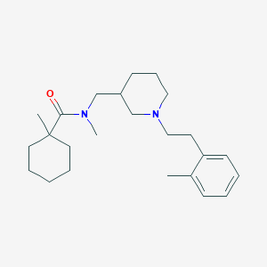 molecular formula C24H38N2O B6119629 N,1-dimethyl-N-({1-[2-(2-methylphenyl)ethyl]-3-piperidinyl}methyl)cyclohexanecarboxamide 