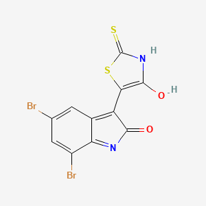 molecular formula C11H4Br2N2O2S2 B6119645 5,7-dibromo-3-(4-oxo-2-thioxo-1,3-thiazolidin-5-ylidene)-1,3-dihydro-2H-indol-2-one 