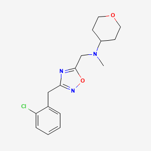 molecular formula C16H20ClN3O2 B6119646 N-{[3-(2-chlorobenzyl)-1,2,4-oxadiazol-5-yl]methyl}-N-methyltetrahydro-2H-pyran-4-amine 