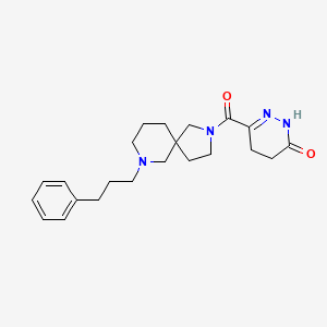 molecular formula C22H30N4O2 B6119657 6-{[7-(3-phenylpropyl)-2,7-diazaspiro[4.5]dec-2-yl]carbonyl}-4,5-dihydro-3(2H)-pyridazinone 