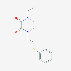 molecular formula C14H18N2O2S B6119663 1-ethyl-4-[2-(phenylthio)ethyl]-2,3-piperazinedione 