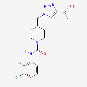 molecular formula C18H24ClN5O2 B6119677 N-(3-chloro-2-methylphenyl)-4-{[4-(1-hydroxyethyl)-1H-1,2,3-triazol-1-yl]methyl}-1-piperidinecarboxamide 