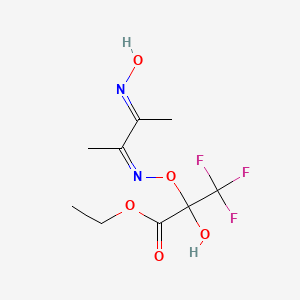 molecular formula C9H13F3N2O5 B6119683 ethyl 3,3,3-trifluoro-2-hydroxy-2-({[2-(hydroxyimino)-1-methylpropylidene]amino}oxy)propanoate 