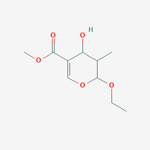 molecular formula C10H16O5 B061197 Pent-4-enopyranoside, ethyl 2,4-dideoxy-4-(methoxycarbonyl)-2-methyl-(9CI) CAS No. 184719-41-3