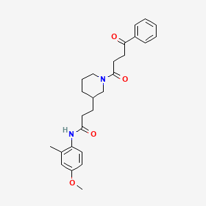 molecular formula C26H32N2O4 B6119701 N-(4-methoxy-2-methylphenyl)-3-[1-(4-oxo-4-phenylbutanoyl)-3-piperidinyl]propanamide 