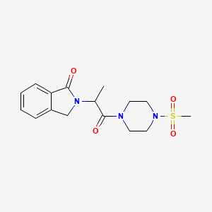 molecular formula C16H21N3O4S B6119707 2-{1-methyl-2-[4-(methylsulfonyl)-1-piperazinyl]-2-oxoethyl}-1-isoindolinone 