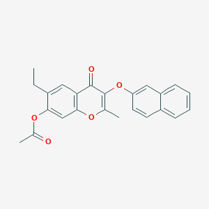 molecular formula C24H20O5 B6119713 6-ethyl-2-methyl-3-(2-naphthyloxy)-4-oxo-4H-chromen-7-yl acetate 