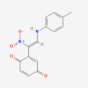 molecular formula C15H12N2O4 B6119719 2-{2-[(4-methylphenyl)amino]-1-nitrovinyl}benzo-1,4-quinone 