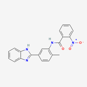 molecular formula C21H16N4O3 B6119749 N-[5-(1H-benzimidazol-2-yl)-2-methylphenyl]-2-nitrobenzamide 