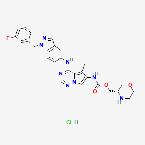 molecular formula C27H28ClFN8O3 B611975 盐酸BMS-599626 CAS No. 873837-23-1